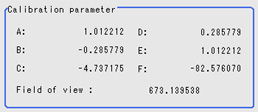 Calibration - "Calibration parameter" area