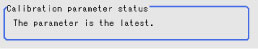 Calibration - "Calibration parameter" area