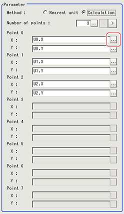 Parameter Settings - "Parameter" area