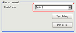 Measurement parameter - Standard setting area