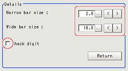 Measurement parameter - "Detail" area