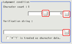 Measurement parameter - "Judgement condition" area