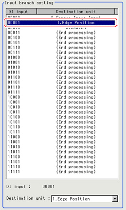 Settings - "Input branch setting" area