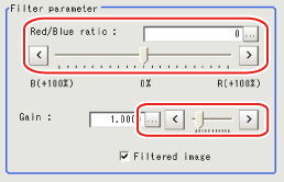 Filter setting - "Filter param" area