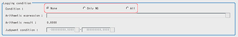 Logging Conditions - "Detail" area