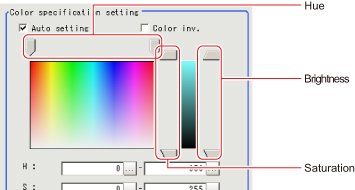 Color specification - "Color specification setting" area
