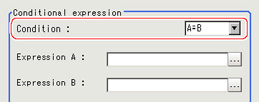 Conditional branch - "Conditional expression" area