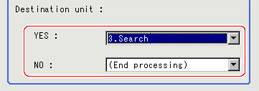 Conditional branch - "Destination" area