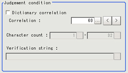 Measurement - "Judgement condition" area