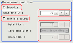 Measurement - "Measurement condition" area