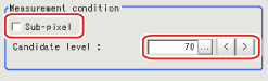 Measurement - "Measurement condition" area