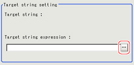 Verification Parameters - "Target string setting" area