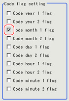 Code parameters - "Code flag setting" area