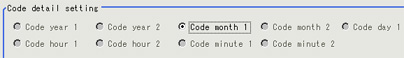 Code parameters - "Code detail setting" area