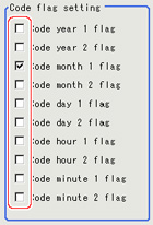 Code parameters - "Code flag setting" area