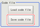 Code parameters - "Code file" area