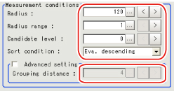 Measurement - "Measurement condition" area