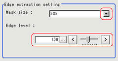 Model registration - "Edge extraction setting" area