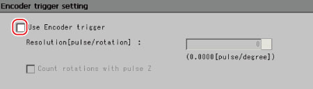 Encoder trigger setting