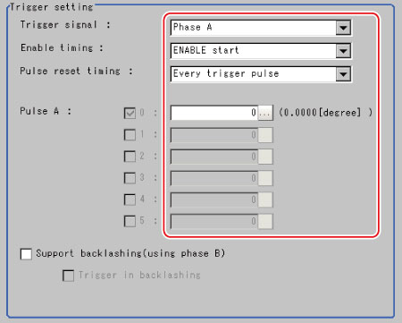 Encoder trigger setting