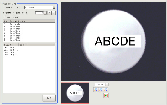 Processing Unit Figure Setting - "Data setting" area