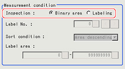 Measurement - "Measurement condition" area