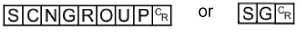 Command format - SCNGROUP or SG