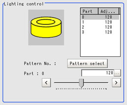 Screen adjustment settings - "Lighting control" area