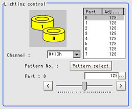 Screen adjustment settings - "Lighting control" area