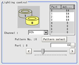 Screen adjustment settings - "Lighting control" area