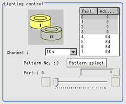 Screen adjustment settings - "Lighting control" area