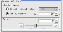 Camera settings - "Camera settings" area