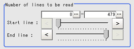 Camera settings - "Number of lines to be read" area