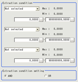 Measurement parameter - "Extraction condition" area