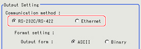 Output format - "Output setting" area