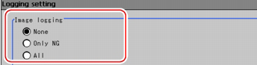 Logging Setting window