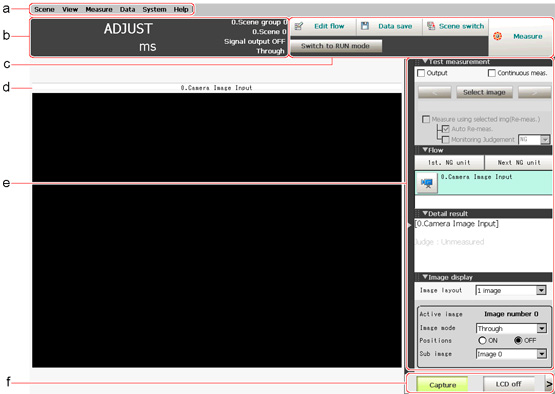 Illustration of Layout of Main Screen (ADJUST Window)