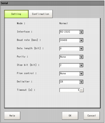 Serial - Setting window