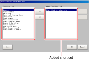 Short cut function setting at run mode