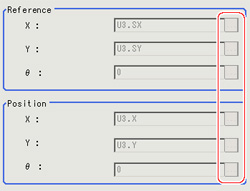 Compensation method - "Reference position" area and "Position" area