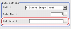 Processing Unit Data Setting - "Data setting" area