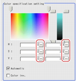Color - Color Specification Setting Area