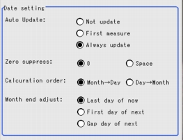 Date Parameter - Date setting area