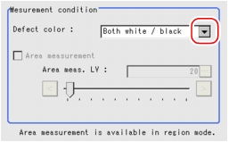 Measurement - Measurement condition area