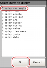 Result Display - Select items to display window
