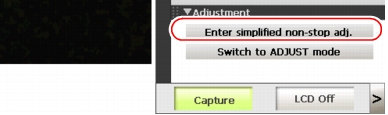 Main Screen - Enter simplified non-stop adjustment