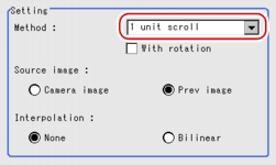 Scroll method - Setting area
