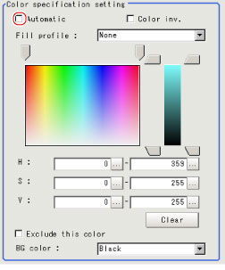 Color specification - "Color specification setting" area