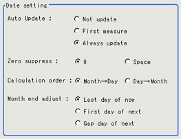 Date Parameters - "Date setting" area