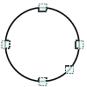 Illustration of selection status for a circle or ellipse figure